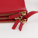 CELINE Trio Shoulder Bag Leather Red Gold Auth mr1004-16