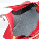 CELINE Trio Shoulder Bag Leather Red Gold Auth mr1004-19