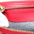 CELINE Trio Shoulder Bag Leather Red Gold Auth mr1004-21