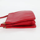 CELINE Trio Shoulder Bag Leather Red Gold Auth mr1004-5