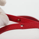 CELINE Trio Shoulder Bag Leather Red Gold Auth mr1004-8