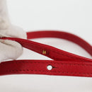 CELINE Trio Shoulder Bag Leather Red Gold Auth mr1004-9