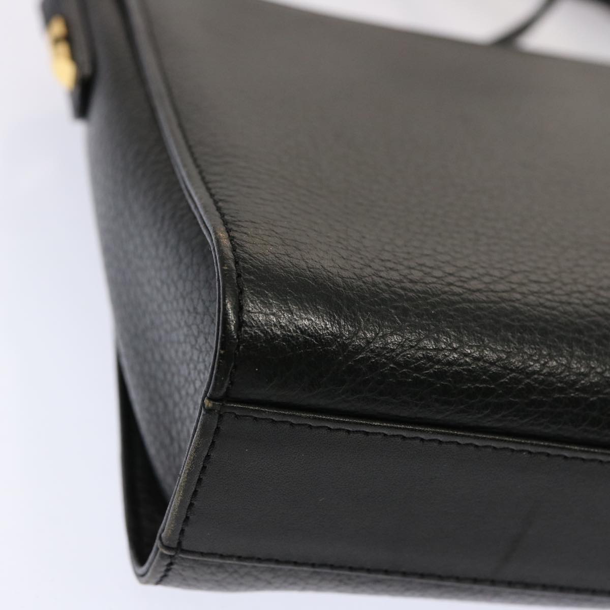 Burberrys Shoulder Bag Leather Black Auth mr101
