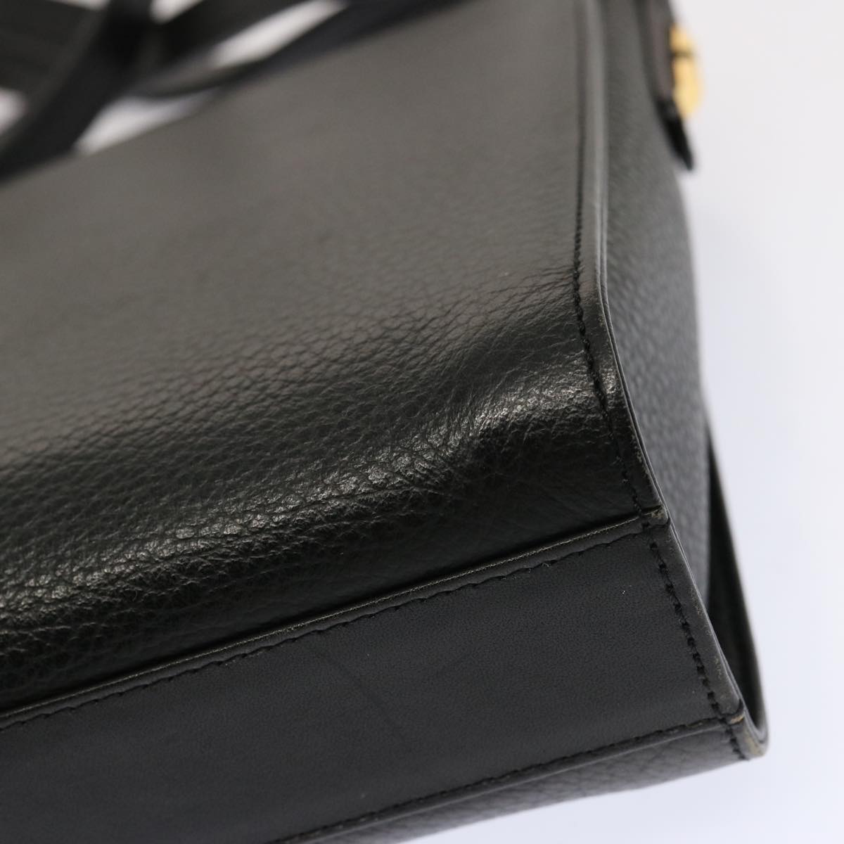 Burberrys Shoulder Bag Leather Black Auth mr101