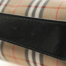 BURBERRY Nova Check Shoulder Bag Nylon Beige Black Silver Auth mr1010-8
