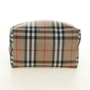 BURBERRY Nova Check Shoulder Bag Nylon Beige Black Silver Auth mr1010-16