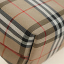 BURBERRY Nova Check Shoulder Bag Nylon Beige Black Silver Auth mr1010-11