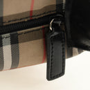 BURBERRY Nova Check Shoulder Bag Nylon Beige Black Silver Auth mr1010-18