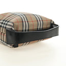 BURBERRY Nova Check Shoulder Bag Nylon Beige Black Silver Auth mr1010-5