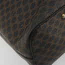 CELINE Macadam Canvas Shoulder Bag PVC Leather Black Gold Auth mr1013-14
