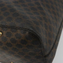 CELINE Macadam Canvas Shoulder Bag PVC Leather Black Gold Auth mr1013-15