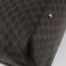 CELINE Macadam Canvas Shoulder Bag PVC Leather Black Gold Auth mr1013-16