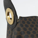 CELINE Macadam Canvas Shoulder Bag PVC Leather Black Gold Auth mr1013-17