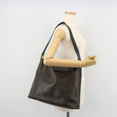 CELINE Macadam Canvas Shoulder Bag PVC Leather Black Gold Auth mr1013-22