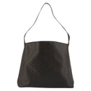CELINE Macadam Canvas Shoulder Bag PVC Leather Black Gold Auth mr1013-13