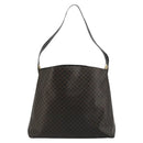 CELINE Macadam Canvas Shoulder Bag PVC Leather Black Gold Auth mr1013-2