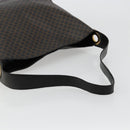 CELINE Macadam Canvas Shoulder Bag PVC Leather Black Gold Auth mr1013-7