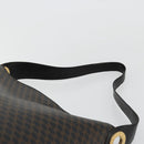 CELINE Macadam Canvas Shoulder Bag PVC Leather Black Gold Auth mr1013-8