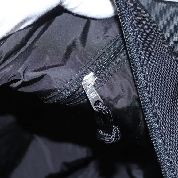 BALENCIAGA Boston Bag Canvas Black Silver Auth mr1018V