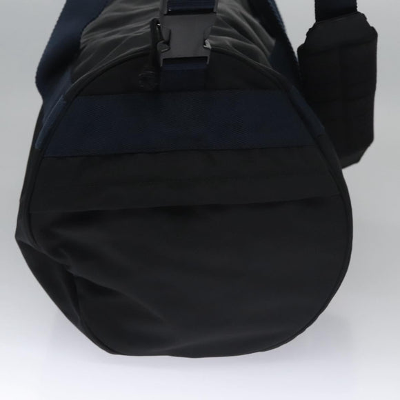 BALENCIAGA Boston Bag Canvas Black Silver Auth mr1018V