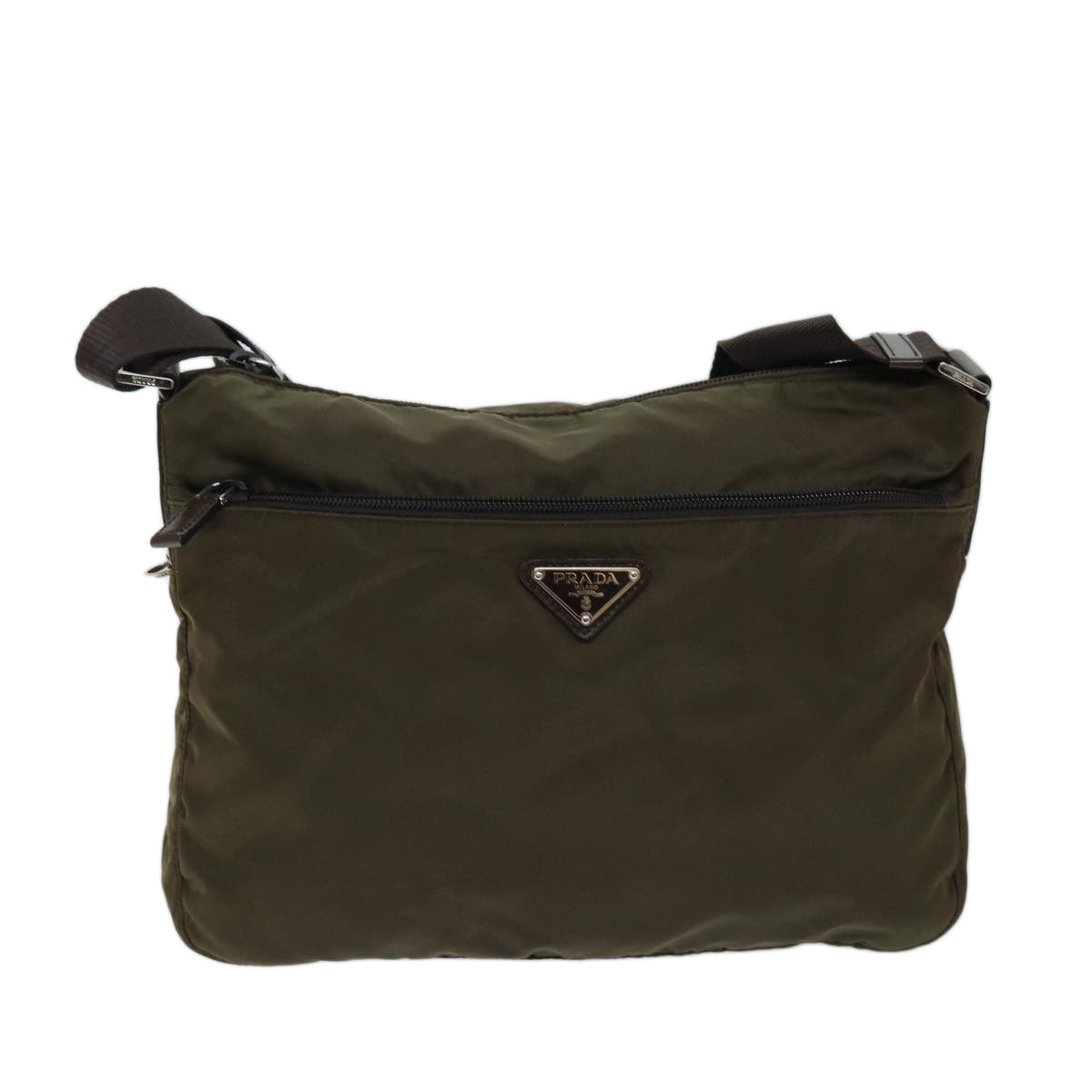 PRADA Shoulder Bag Nylon Khaki Auth mr102 - 0