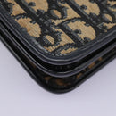 Christian Dior Trotter Canvas Chain Shoulder Bag Navy Gold Auth mr1030-11