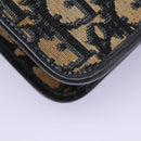 Christian Dior Trotter Canvas Chain Shoulder Bag Navy Gold Auth mr1030-13