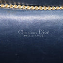 Christian Dior Trotter Canvas Chain Shoulder Bag Navy Gold Auth mr1030-18