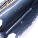 Christian Dior Trotter Canvas Chain Shoulder Bag Navy Gold Auth mr1030-19