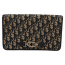 Christian Dior Trotter Canvas Chain Shoulder Bag Navy Gold Auth mr1030-2