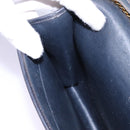 Christian Dior Trotter Canvas Chain Shoulder Bag Navy Gold Auth mr1030-21