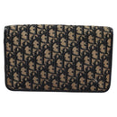 Christian Dior Trotter Canvas Chain Shoulder Bag Navy Gold Auth mr1030-3