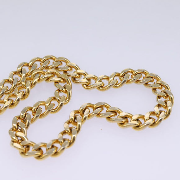 Christian Dior Trotter Canvas Chain Shoulder Bag Navy Gold Auth mr1030