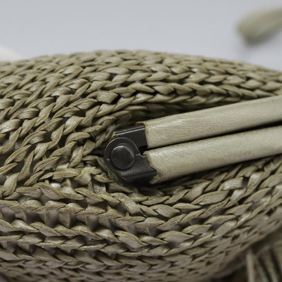 BOTTEGA VENETA Shoulder Bag Leather Beige Auth mr1037