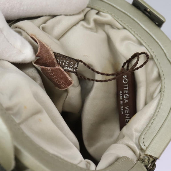 BOTTEGA VENETA Shoulder Bag Leather Beige Auth mr1037