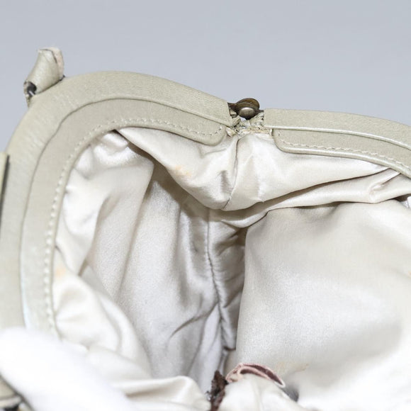 BOTTEGA VENETA Shoulder Bag Leather Beige Auth mr1037