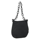 PRADA Chain Shoulder Bag Nylon Plastic Black Silver Auth mr1039-1