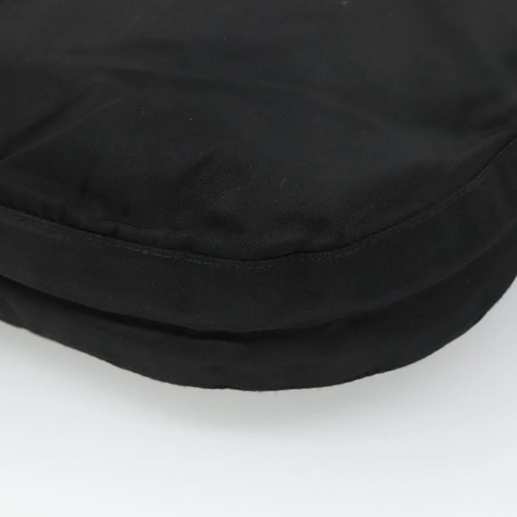 PRADA Chain Shoulder Bag Nylon Plastic Black Silver Auth mr1039