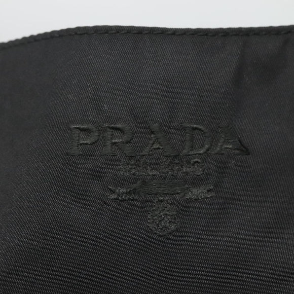 PRADA Chain Shoulder Bag Nylon Plastic Black Silver Auth mr1039
