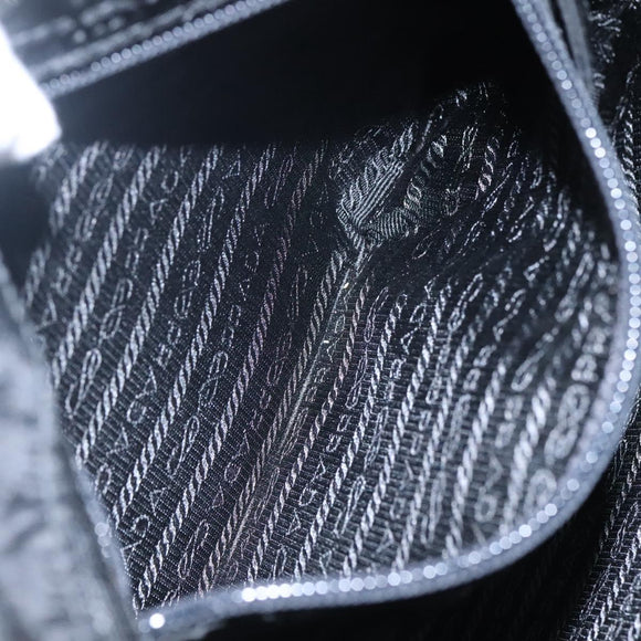 PRADA Chain Shoulder Bag Nylon Plastic Black Silver Auth mr1039