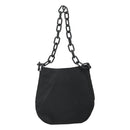 PRADA Chain Shoulder Bag Nylon Plastic Black Silver Auth mr1039-13
