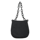 PRADA Chain Shoulder Bag Nylon Plastic Black Silver Auth mr1039-2