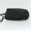 PRADA Chain Shoulder Bag Nylon Plastic Black Silver Auth mr1039-3