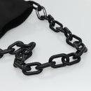 PRADA Chain Shoulder Bag Nylon Plastic Black Silver Auth mr1039-7