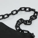 PRADA Chain Shoulder Bag Nylon Plastic Black Silver Auth mr1039-8