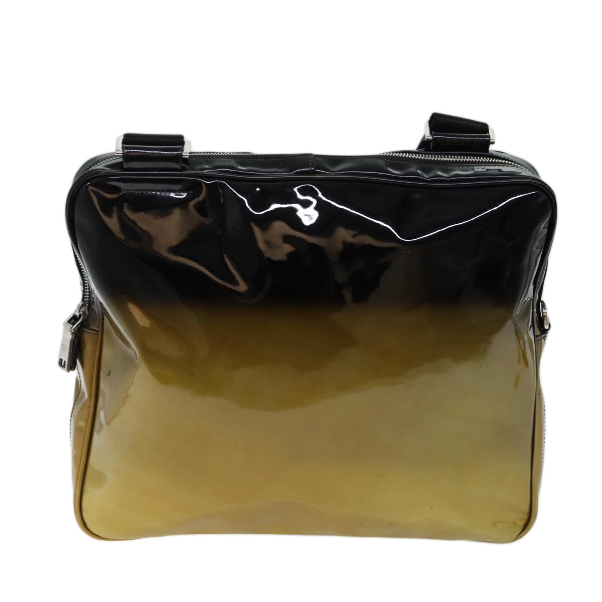 PRADA Shoulder Bag Patent leather Black Auth mr104 - 0
