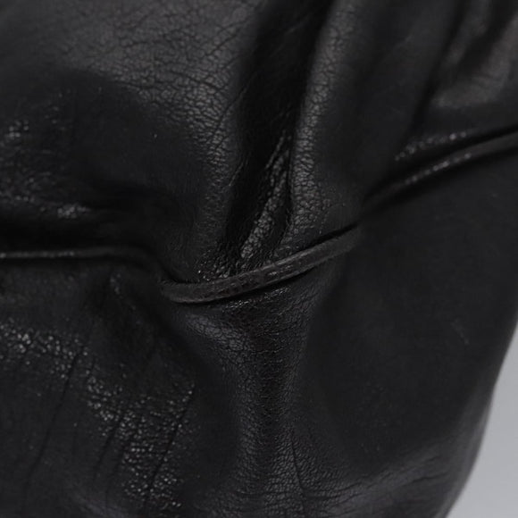 BOTTEGA VENETA Goatskin Hand Bag Leather Black Auth mr1050V