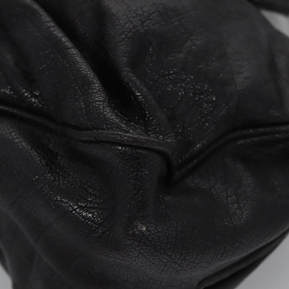 BOTTEGA VENETA Goatskin Hand Bag Leather Black Auth mr1050V