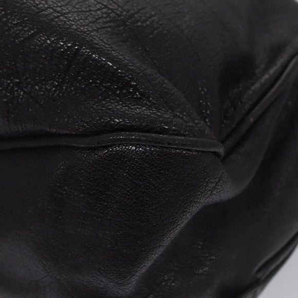 BOTTEGA VENETA Goatskin Hand Bag Leather Black Auth mr1050V