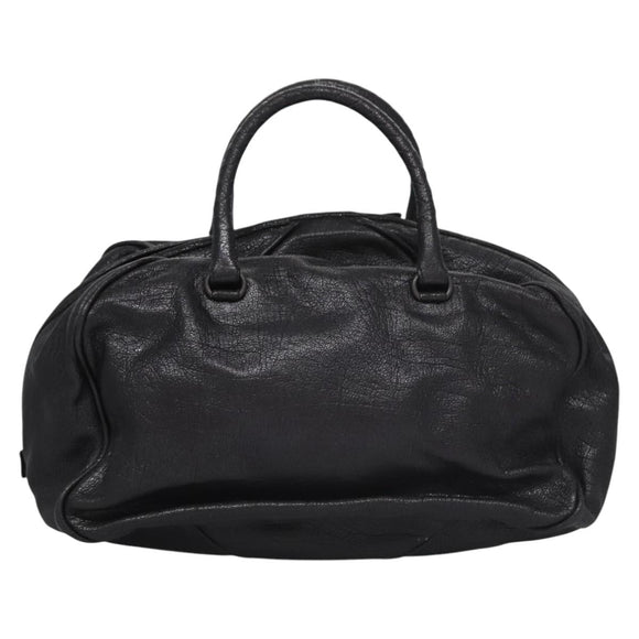 BOTTEGA VENETA Goatskin Hand Bag Leather Black Auth mr1050V